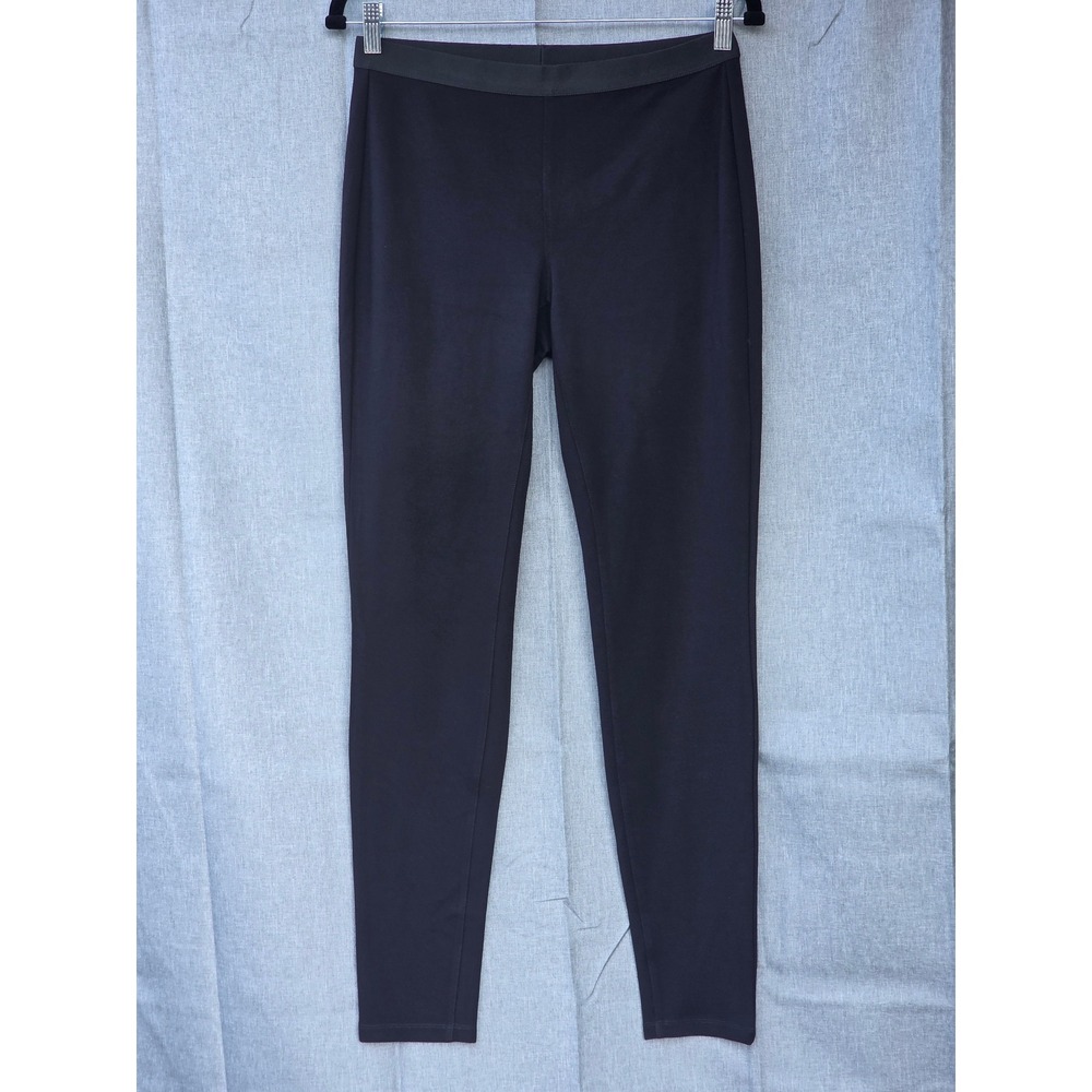 Eileen Fisher Black Italian Fabric Stretch Jersey Slim Leggings Pants S/P F5VS
